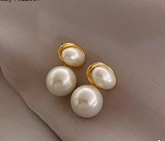 Oval Shape Marble Korean Style Earings For Women