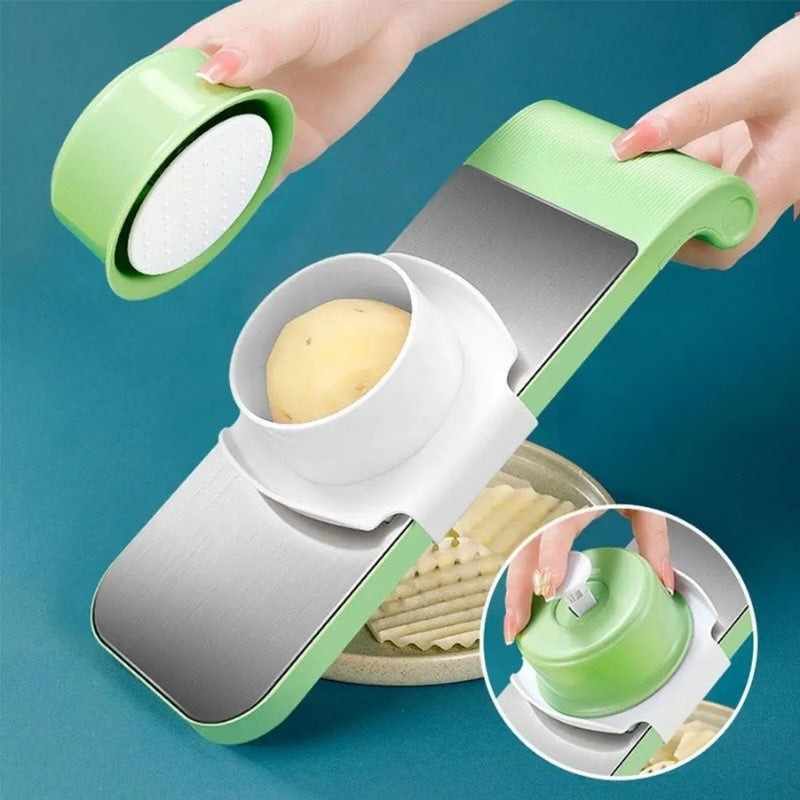 Multifunctional 5-Blade Vegetable Cutter & Grater | Stainless Steel Kitchen Tool