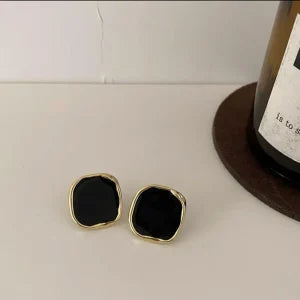 French Square Earrings Elegant Metallic Personalized Irregular Square Earrings Vintage Geometric Studs for Party Gifts Women's Accessories Stylish - Silver